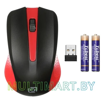Мышь Oklick 485MW (черный/красный) картинка 7